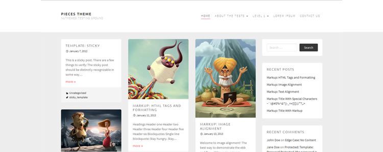 Pieces (Grid-based blogging portfolio theme)