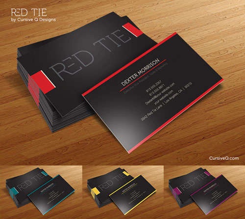 Business Card Template Red Tie