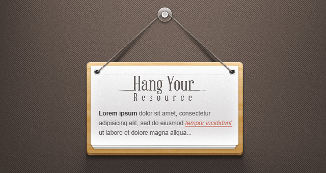 Hanging Note Sign Psd