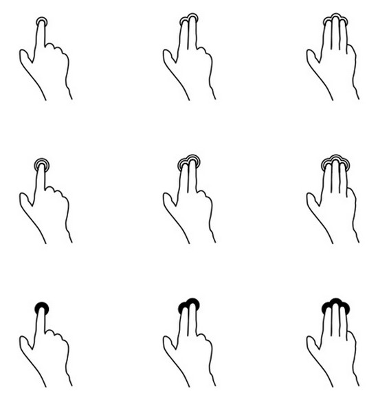line style gesture icons