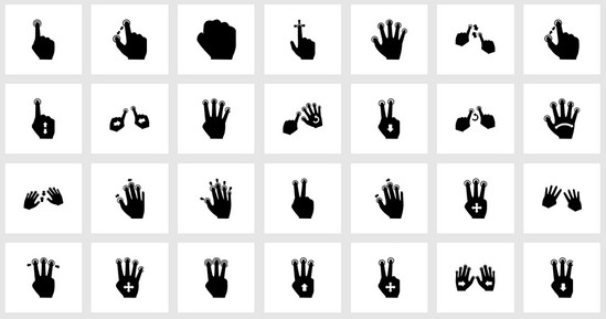 monochrome gesture icons