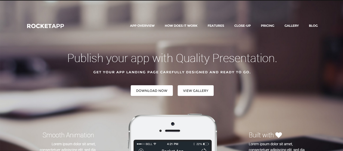 Rocket App - Responsive App Landing Theme