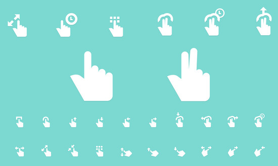 gesture icons in psd and ai