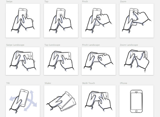 gestures icons in sketch