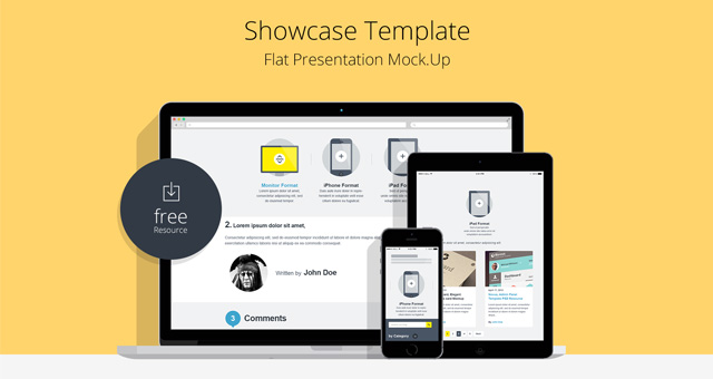 Flat Responsive Showcase Psd