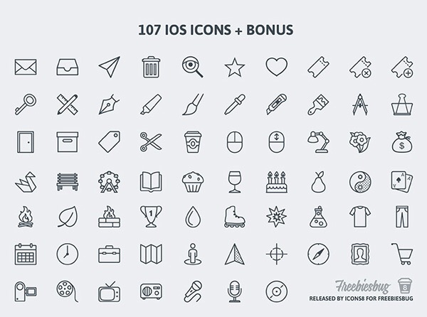 Free Download : 107 PSD icons for iOS - iDevie