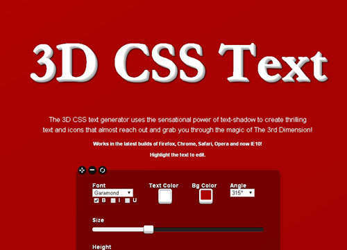 3D CSS Text