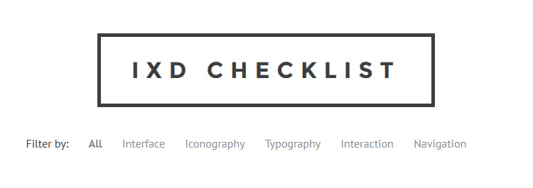 IxD - An interaction design checklist