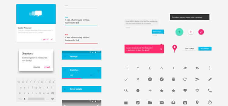 Free Material Design GUI Templates & Icon Sets