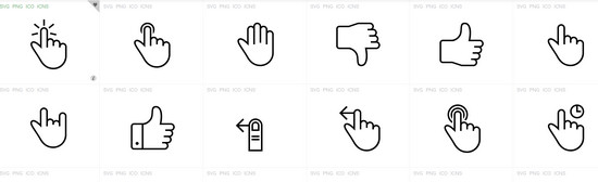 iconset of gestures