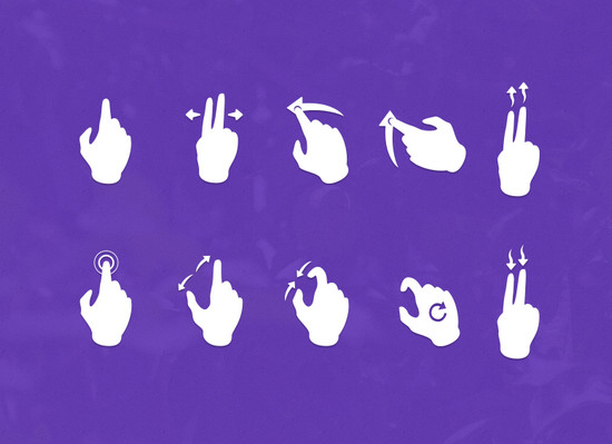 tactile gesture icons
