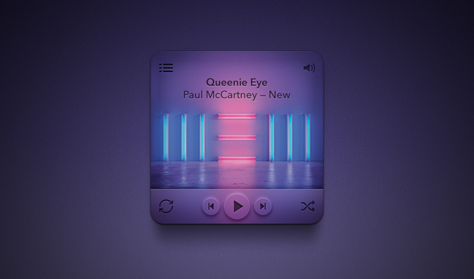 Purple Music Player Free PSD