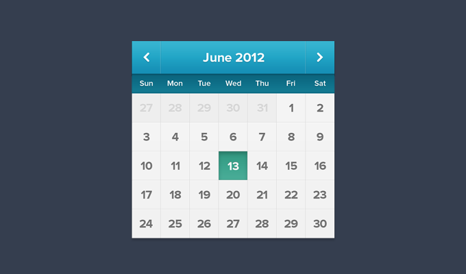 Blue Calendar Free PSD