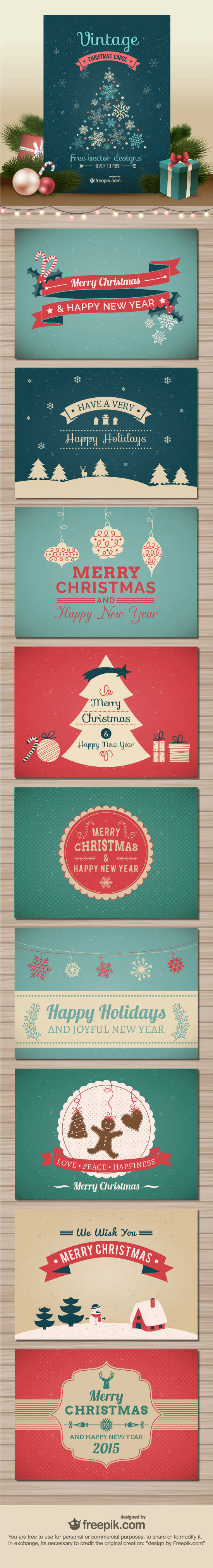 Freebies - 10 Vector Xmas Cards as AI and EPS - iDevie