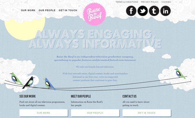 raise the roof website layout design