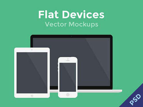 Flat devices mockups PSD