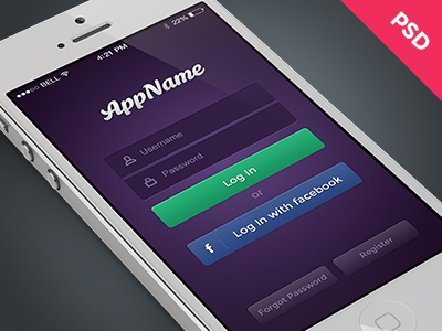 Free Mobile Login PSD