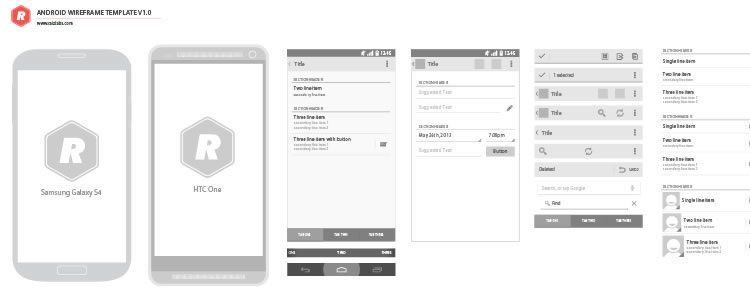Android Vector Wireframing Toolkit AI