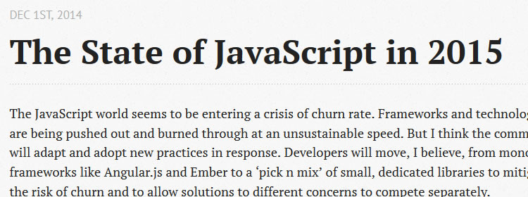 The State of JavaScript in 2015by Jimmy Breck-McKye
