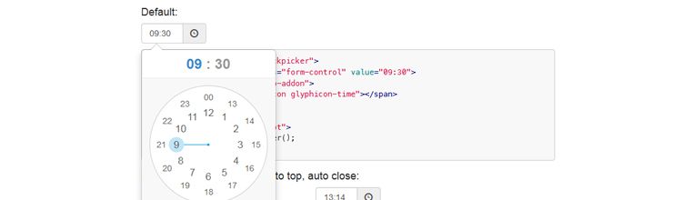 ClockPicker is a clock-style timepicker for either Bootstrap or jQuery