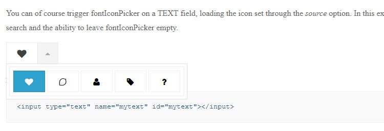 fontIconPicker lightweight plugin simple icon picker