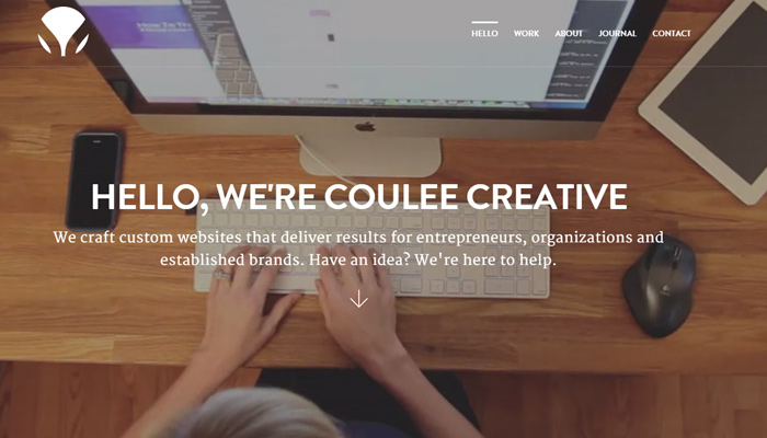 coulee creative homepage background design