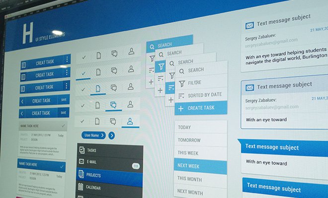 photoshop mockup blue interface application