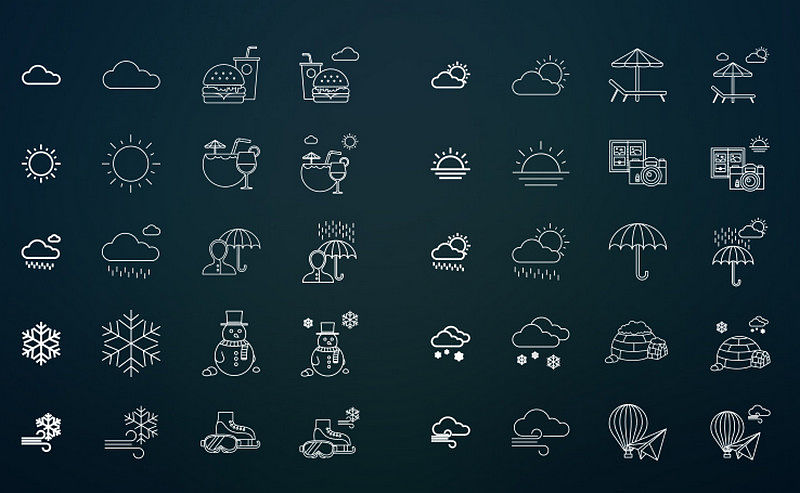 Indra - 80 Free Weather & Activities Icons