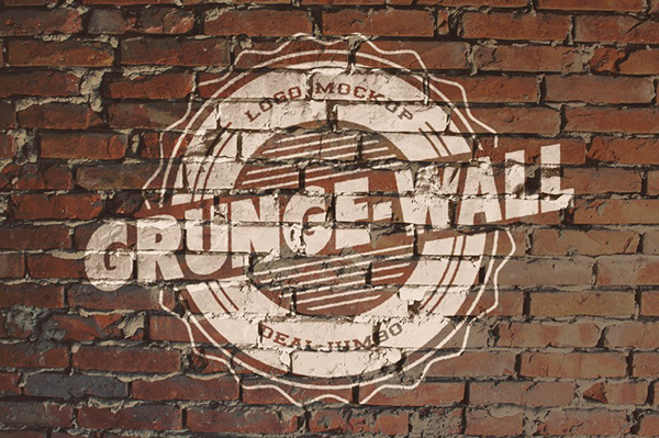 Logo Mockup – Old Paint on Brick Wall