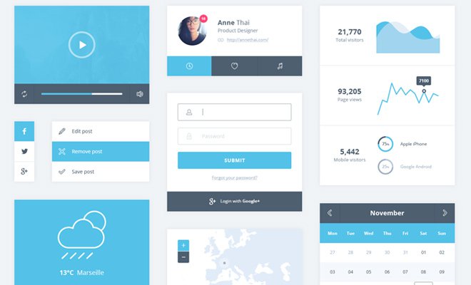 minimal ui kit freebie design