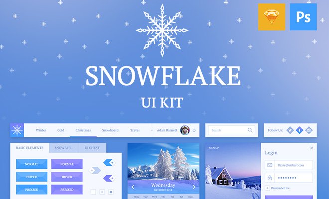 snowflake ui kit freebie