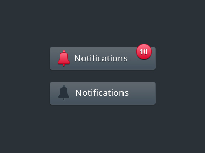 Dark Notification Buttons Free PSD