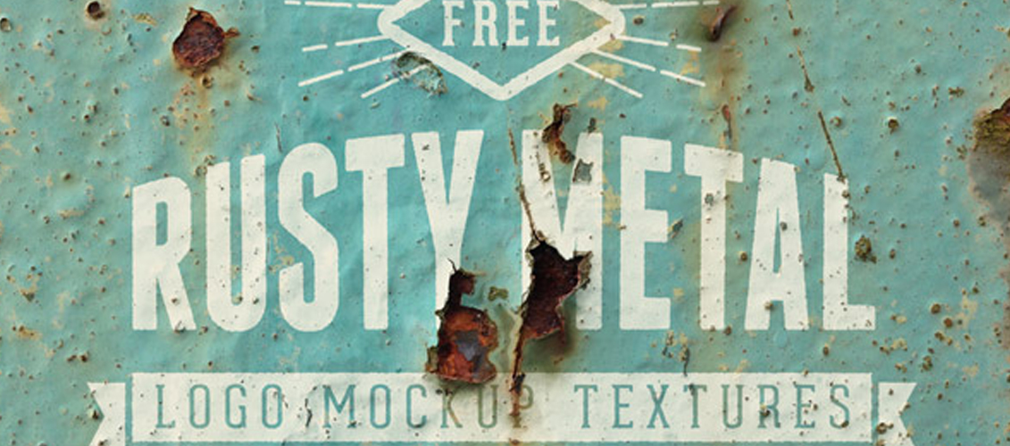 20 Free Realistic Rusty Metal Logo Mockup Textures