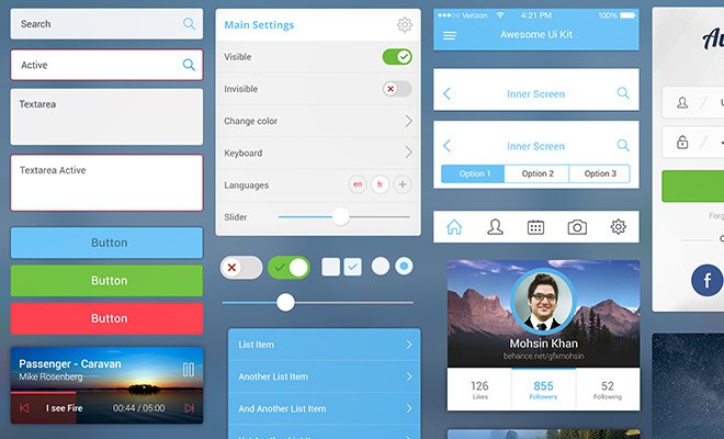 awesome ui kit freebie mobile