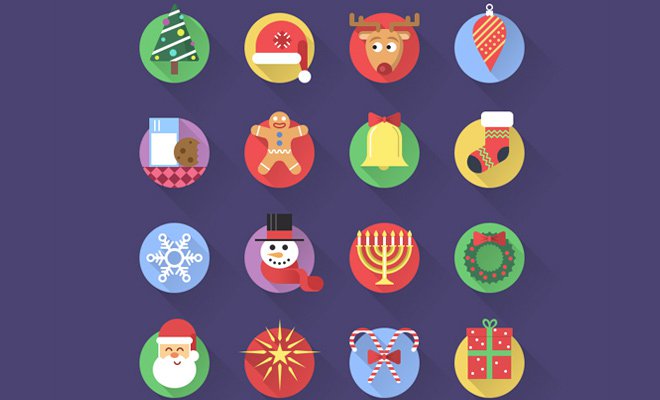 cheerful christmas circles iconset freebie