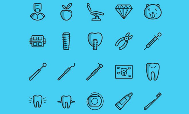 dental icons freebie iconset