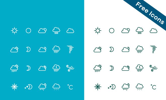 free weather iconset freebie