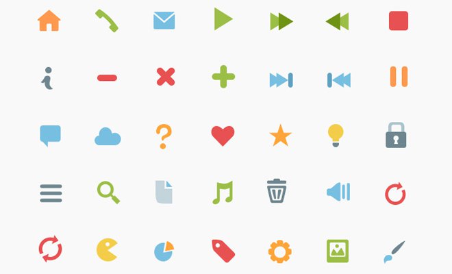 basic general flat iconset freebie colorful