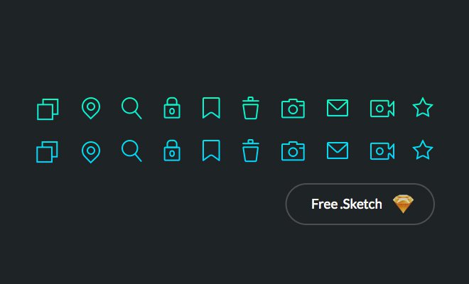 pure green simple line icons sketch