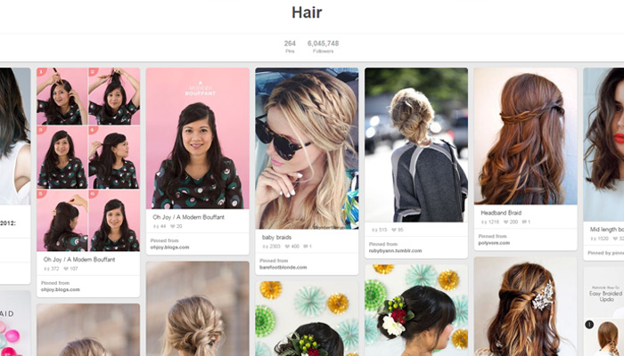 pinterest board design website layout