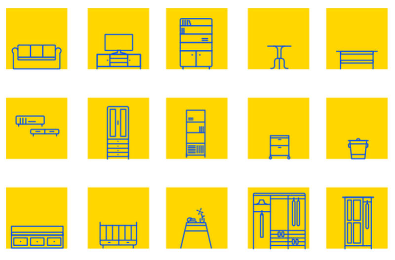 Ikea furniture icons set by John Lee