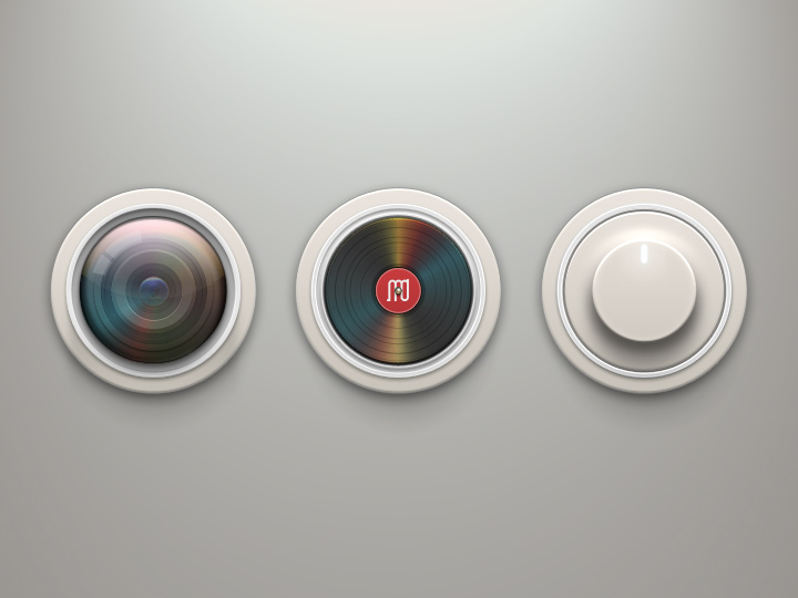 turntable iconset music realistic icons circular