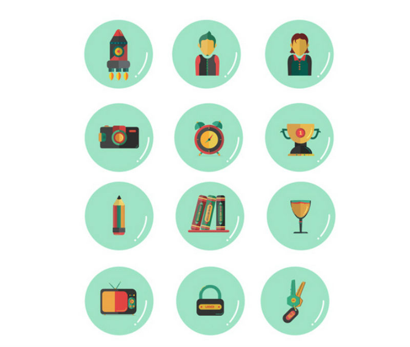 POLGON FREE FLAT ICONS SET by Ali Sabry