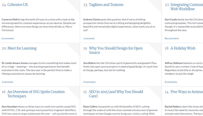 24ways design blog grid style design