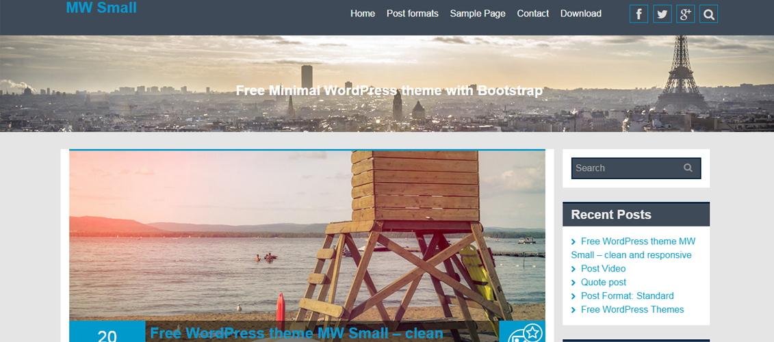 MW Small Blog - Free Responsive WordPress Theme