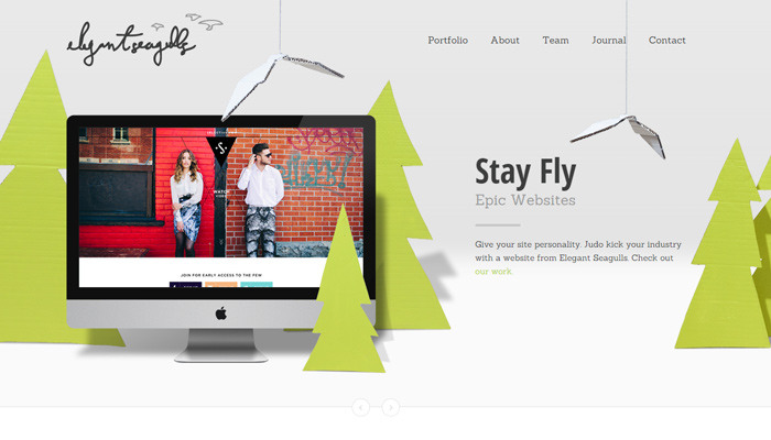 elegant seagulls creative homepage layout