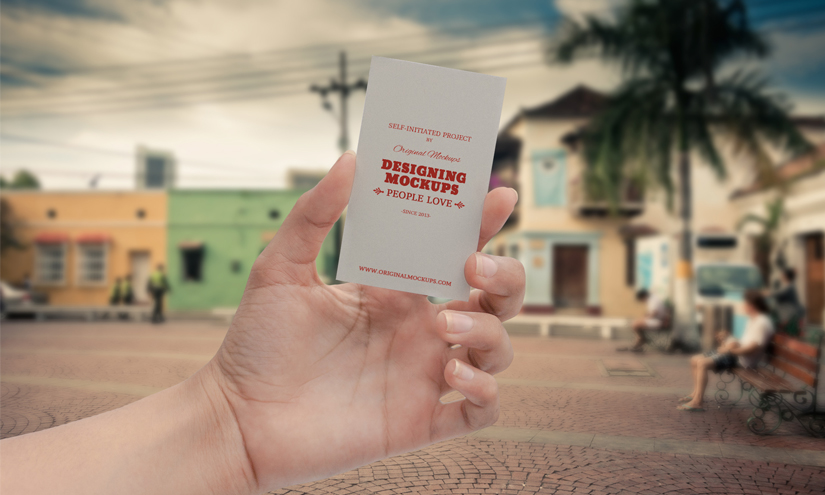 BUSINESS CARD HAND MOCKUP