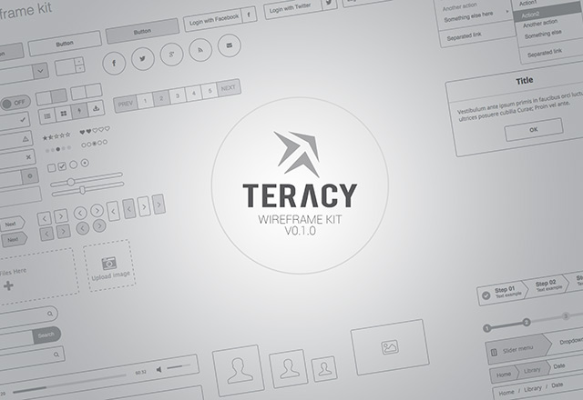 Teracy wireframe kit for Sketch