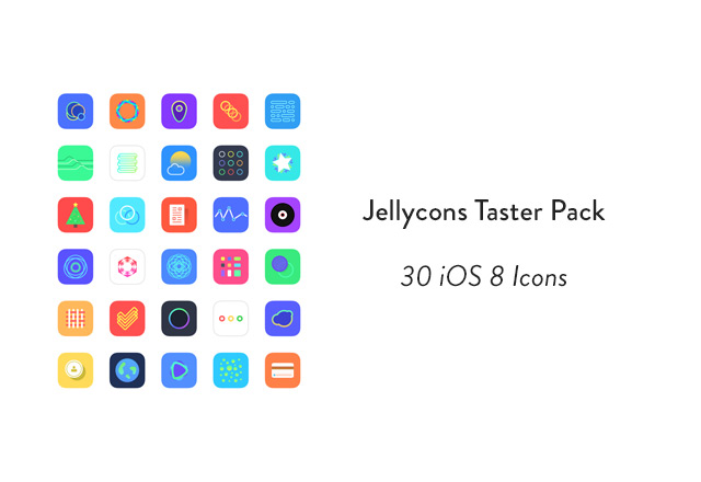 Jellycons – 30 Sketch iOS8 icons