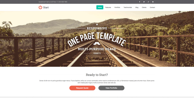 Start - Responsive One Page Template